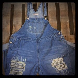 Plus size Denim overalls